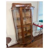 Oak Bow-Front China Cabinet