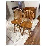 (2) Oak Bar Stools