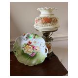 2-Tier Lamp; Plate w/stand (repaired on handle)