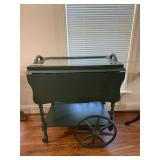 Tea Cart w/ glass serving tray (26x17x28 Open 36")