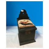 Salt Box w/Tapestry Pattern on lid (6" wide)