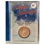 2011 Happy Holidays .999 silver Eagle