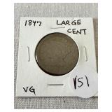 1847 Large Cent VG