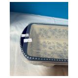 Loaf Pan w/lid "Temptations" Blue Floral Lace