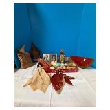 Easter decor; Hankie Dolls; Wooden Melon Slice