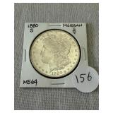 1880-S Morgan Silver Dollar MS64, HIGH GRADE