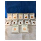 (12) Commemorative Lincoln Cents UNC