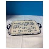 Large Serving Plate "Temptations" Blue Floral Lace