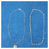 Silver 2 Pc Necklace Set. 4.67g.