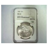 1886 MORGAN SILVER DOLLAR NGC MS 63