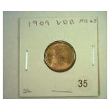 1909 VDB LINCOLN CENT MS63