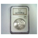 1887 MORGAN SILVER DOLLAR NGC MS 64