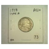 1913 TYPE 2 BUFFALO NICKEL ABOUT UNC.+