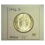 1946-D WALKING LIBERTY HALF DOLLAR MS 64