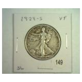1929-S WALKING LIBERTY HALF VERY FINE