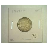 1917-D BUFFALO NICKEL EXTRA FINE