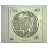 1926-S PEACE SILVER DOLLAR AU