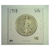 1918 WALKING LIBERTY HALF VERY GOOD
