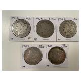 5 SILVER DOLLARS