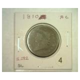 1810 LARGE CENT S.282 ABOUT GOOD