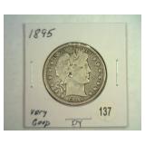 1895 BARBER HALF DOLLAR VERY GOOD