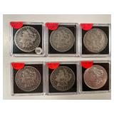 6 MORGAN SILVER DOLLARS