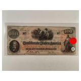 1862 ORANGE SEAL CONFEDERATE STATES OF AMERICA 100