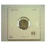 1835 BUST HALF DIME VERY FINE