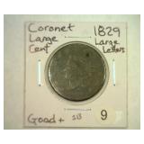 1829 LARGE CENT GOOD+