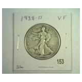 1938-D WALKING LIBERTY HALF VERY FINE