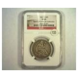 1862-S SEATED LIBERTY HALF DOLLAR NGC VF 35