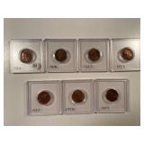 7 LINCOLN CENTS: 1910, 18, 25, 26, 27, 29 BU