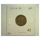 1916-S LINCOLN CENT EXTRA FINE