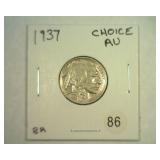 1937 BUFFALO NICKEL CH. ABOUT UNCIRCULATED