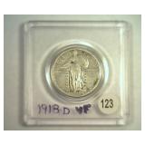 1918-D STANDING LIBERTY QUARTER VERY FINE