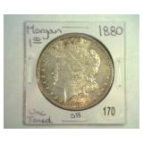 1880 MORGAN SILVER DOLLAR UNC. TONED