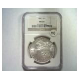 1887 MORGAN SILVER DOLLAR NGC MS 64