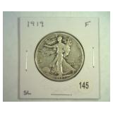 1919 WALKING LIBERTY HALF DOLLAR FINE