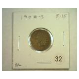 1908-S INDIAN CENT FINE-15