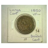 1850 LARGE CENT VERY FINE++