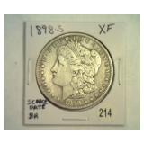 1898-S MORGAN SILVER DOLLAR XF SCARCE
