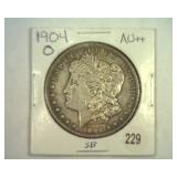 1904-O MORGAN SILVER DOLLAR AU++