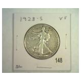 1928-S WALKING LIBERTY HALF VERY FINE