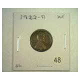 1922-D LINCOLN CENT EXTRA FINE