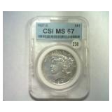 1927-D PEACE SILVER DOLLAR CSI MS 67