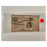 SERIES 1878 LA. FIVE DOLLAR BABY BOND NOTE XF