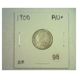 1900 BARBER DIME ABOUT UNCIRCULATED+