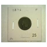 1876 INDIAN CENT FINE