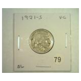 1921-S BUFFALO NICKEL VERY GOOD