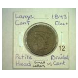 1843 LARGE CENT PETITE HEAD SMALL LETTER F+